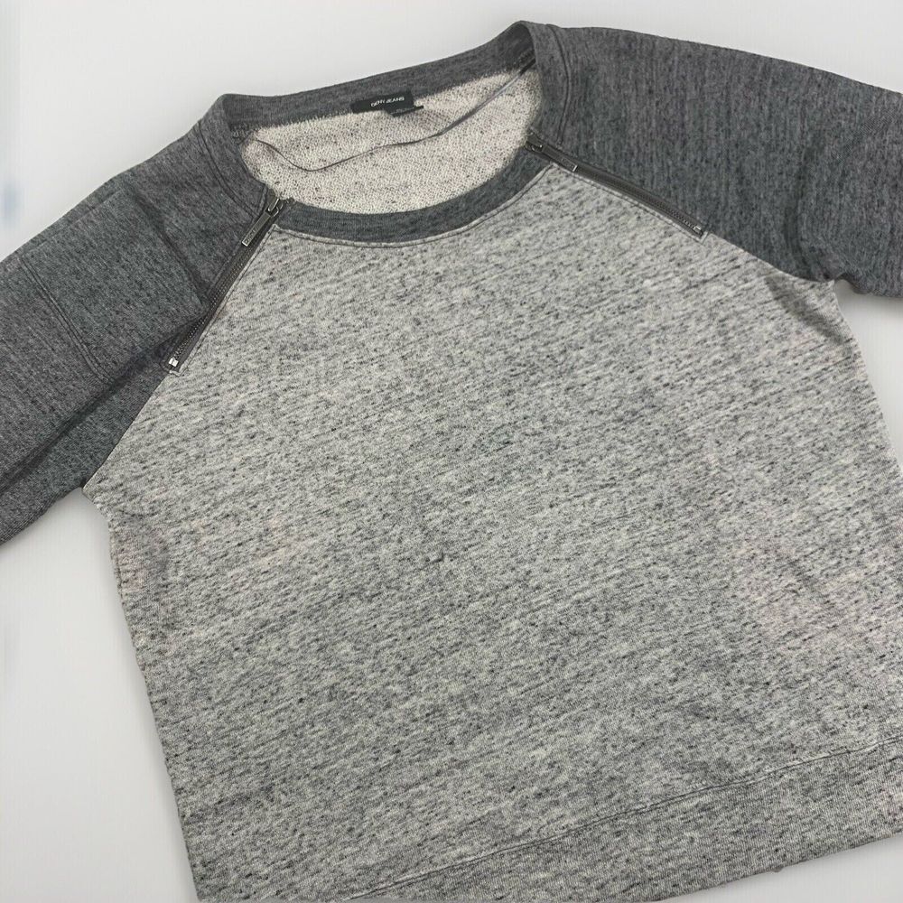 NWT DKNY Jeans Pullover Sweatshirt Women's XL Long Sleeve Gray Colorblock Zipper